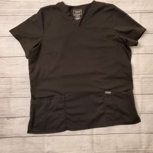 Cherokee Workwear Revolution Women's 2-Pocket Scrub Top Pewter size XL